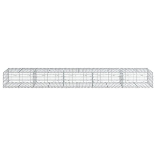 vidaXL Coș gabion cu capac, 500x100x50 cm, fier galvanizat