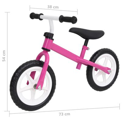 vidaXL Bicicletă pentru echilibru 9,5 inci, cu roți, roz