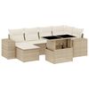 vidaXL Set canapele de grădină, 7 piese, cu perne, bej, poliratan