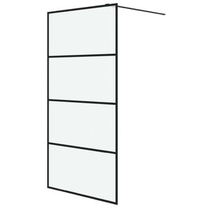 vidaXL Perete cabină duș walk-in negru 100x195 cm sticlă ESG mată