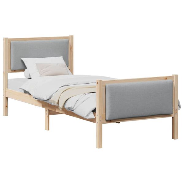 vidaXL Cadru de pat cu headboard Gri deschis 80 x 200 cm țesătură
