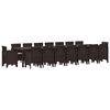 vidaXL Set de masă de grădină cu perne cu pernă 17 pcs Maro PP