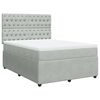 vidaXL Pat box spring cu saltea, gri deschis, 140x190 cm, catifea