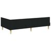vidaXL Cadru de pat colțar cu headboard Negru 90 x 190 cm țesătură