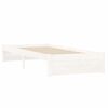 vidaXL Cadru de pat mic single, alb, 75x190 cm, lemn masiv