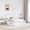 vidaXL Pat cu storage cu headboard Alb 120 x 200 cm Lemn compozit
