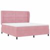 vidaXL Pat cu arcuri cu saltea cu headboard Roz 200 x 180 cm Poliester