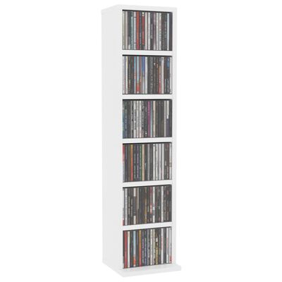 vidaXL Dulap CD-uri, alb, 21x20x88 cm, lemn compozit