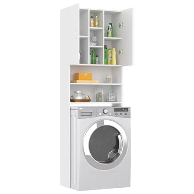 vidaXL Dulap mașina de spălat, alb, 64x25,5x190 cm