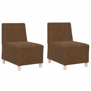 vidaXL Unitate Sofa Modulară Fără Brațe 2 pcs Maro 55 x 74 x 82 cm