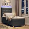 vidaXL Pat cu arcuri cu saltea cu headboard Gri 140 x 200 cm țesătură