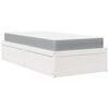 vidaXL Pat cu saltea, alb, 90x200 cm, lemn masiv pin