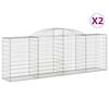 vidaXL Coșuri gabion arcuite 2 buc, 300x50x100/120 cm fier galvanizat