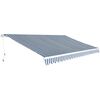 vidaXL Copertină pliabilă acționată manual, 500 cm, albastru și alb