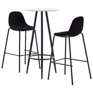 vidaXL Set de bar, 3 piese, negru, material textil