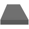 vidaXL Raft de perete suspendat, gri extralucios, 120x23,5x3,8 cm, MDF