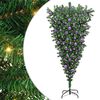 vidaXL Pom de Crăciun artificial pre-luminat cu globuri, cu fir răsturnat