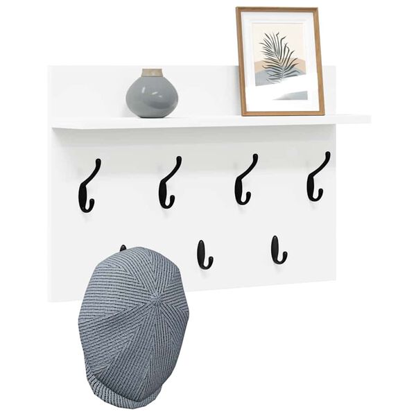 vidaXL Răcător de paltoane montat pe perete Alb 60 x 40 x 12 cm