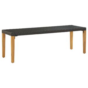 vidaXL Bancă de grădină, negru, 80 cm, poliratan