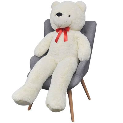 vidaXL Ursuleț de pluș moale de jucărie XXL, alb, 85 cm