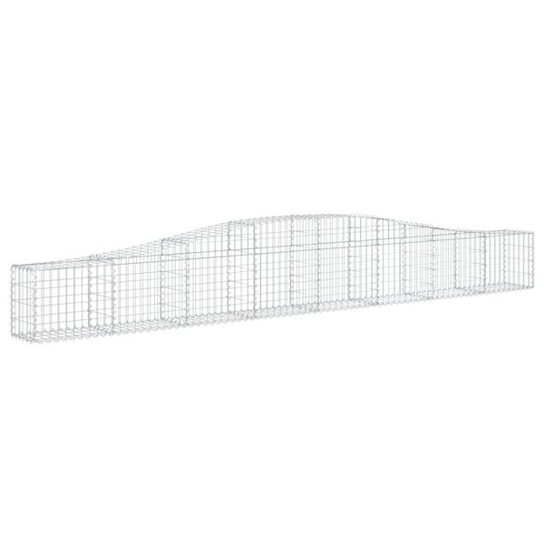 vidaXL Coșuri gabion arcuite 8 buc, 400x30x40/60 cm, fier galvanizat