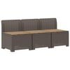 vidaXL Sofa de grădină cu 3 locuri, cu perne, aspect de rattan