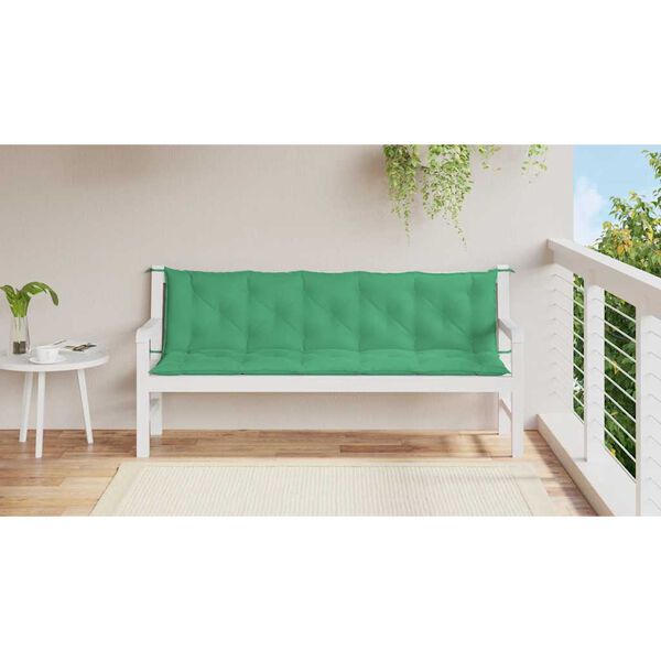 vidaXL Pernă bancă de grădină, verde, 180x(50+50)x7cm, material oxford