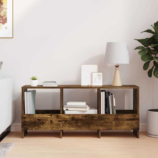 vidaXL Raft pentru reviste Stejar fumuriu 102 x 30 x 45 cm