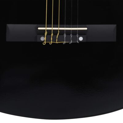 vidaXL Set chitară acustică cu egalizator, 12 piese, 6 corzi, negru
