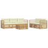 vidaXL Set de canapele de exterior 6 pcs Alb și crem