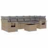 vidaXL Set canapele de grădină, 8 piese, cu perne, bej, poliratan