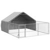 vidaXL Canisa de exterior cu alergare 4x3x1,9 m otel galvanizat