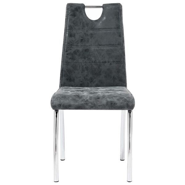 vidaXL Scaune de sufragerie, 4 buc., negru, piele ecologică