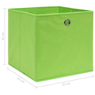 vidaXL Cutii depozitare, 10 buc., verde, 32x32x32 cm, textil
