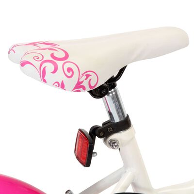 vidaXL Bicicletă pentru copii, roz și alb, 18 inci