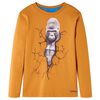 Tricou pentru copii cu m&acirc;neci lungi, ocru &icirc;nchis, 116