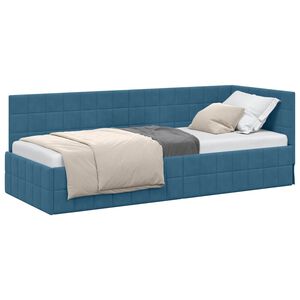vidaXL Cadru de pat colțar albastru 80 cm x 200 cm Catifea