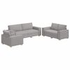 vidaXL Canapea 3 buc. Gri nori Material textil din in