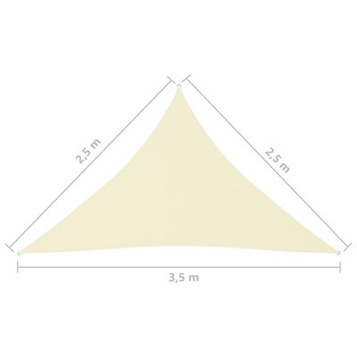 vidaXL Parasolar, crem, 2,5x2,5x3,5 m, țesătură oxford, triunghiular