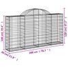vidaXL Coșuri gabion arcuite 40 buc, 200x30x100/120 cm fier galvanizat