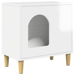 vidaXL Casa pentru pisici Alb Lucios 51 x 30 x 52 cm Lemn prelucrat