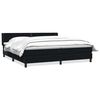 vidaXL Pat box spring cu saltea, negru, 200x220 cm, catifea