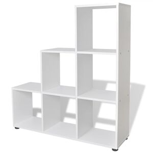vidaXL Bibliotecă &icirc;n trepte / Raft de expunere 107 cm Alb