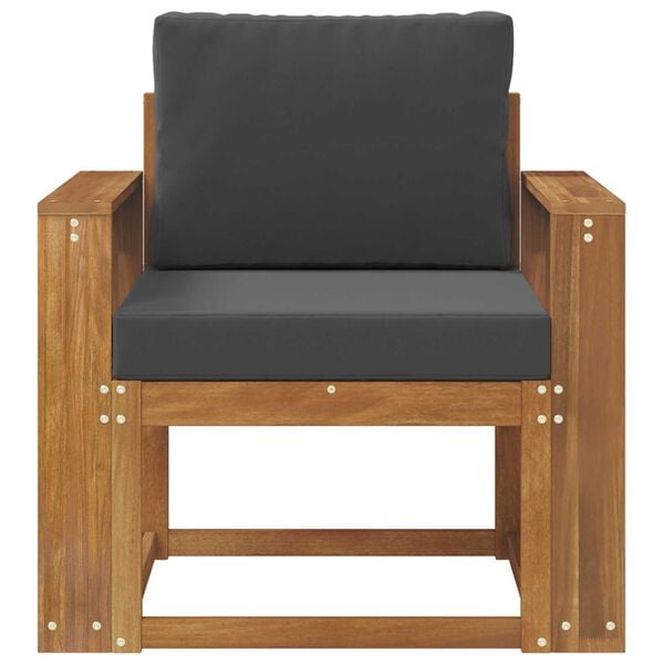 vidaXL Canapea de exterior Lemn de acacia solid și poliester natural