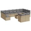vidaXL Set canapele de grădină, 13 piese, cu perne, bej, poliratan