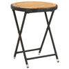 vidaXL Masă de ceai negru 60 cm poliratan lemn masiv acacia