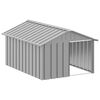vidaXL Casă pentru c&acirc;ini, gri, 116,5x153x81,5 cm, oțel galvanizat