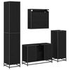 vidaXL Set de mobilier pentru baie 4 pcs Stejar Negru Lemn compozit