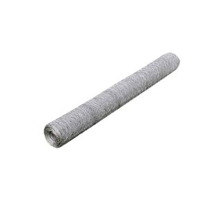 vidaXL Gard de plasă, argintiu, 1 x 25 m, oțel galvanizat, hexagon