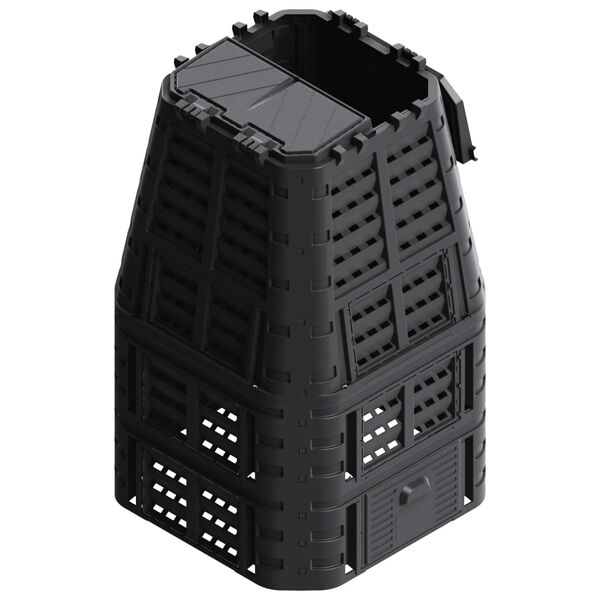 vidaXL Compostor de grădină, negru, 93,3x93,3x146 cm, 1000 L